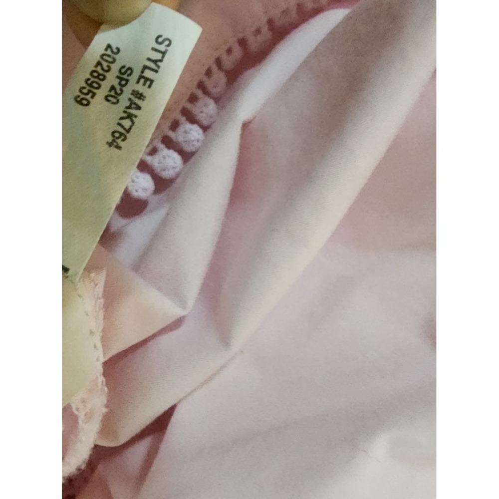 J. Crew Peasant Light Pink Smocked Ruffle Blouse Embroidery Boho Cottage Cotton - Picture 5 of 9